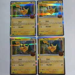 Pokemon 4x - Pikachu 062/193 Trick or Trade Booster Bundle 2023 Holo - NM - Image 1