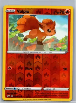 Vulpix 022/202 Common Sword & Shield Pokemon Reverse Holo Near Mint - Image 1