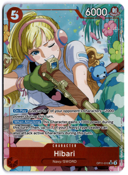 A Fist of Divine Speed #OP11-010 Hibari (Alternate Art) ALT NM One Piece Bandai - Image 1