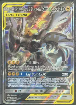 Pikachu & Zekrom GX 2019 Pokemon Black Star Promo Holo #SM168 LP/MP - Image 1