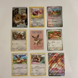 Eevee Pokemon Lot- 9 Mixed Era Cards - LP - Image 1