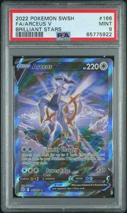 2022 Pokemon SWSH Arceus V Alt Art Brilliant Stars 166/172 PSA 9 - Image 1