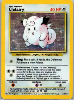 Clefairy 5/102 Base Set Holo Rare Pokemon - Image 1