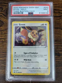 PSA 9 Pokemon 2020 Eevee SWSH 042 BSP Holo Blister Promo PSA 9 MINT - Image 1