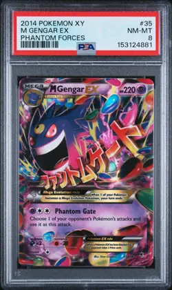 2014 Pokemon XY Phantom Forces M Gengar EX Ultra Rare 35/119 PSA 8 New Cert 🧼 - Image 1
