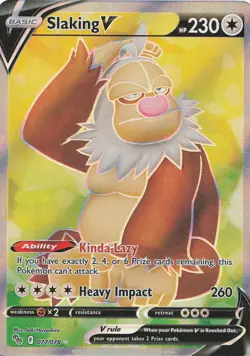 Slaking V 077/078 Ultra Rare Pokemon GO Pokemon Lightly Played - Image 1