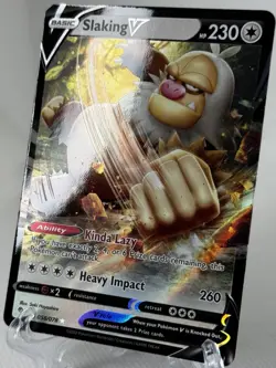 Pokemon TCG Slaking V 058/078 Ultra Rare Pokemon GO 2022 NM - Image 1