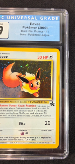 2000 Pokemon League Black Star Promo Holo Eevee #11 CGC MINT 9 - Image 3