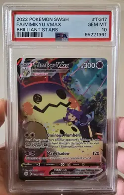 2022 POKEMON SWORD & SHIELD BRILLIANT STARS #TG17 FULL ART/MIMIKYU VMAX PSA 10 - Image 1