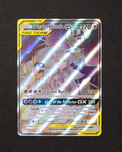 Solgaleo & Lunala GX Tag Team Full Art Holo Card 216/236 SM-Cosmic Eclipse LP - Image 1