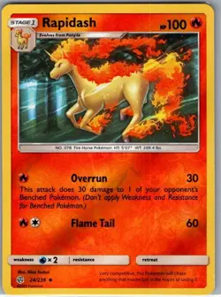 Rapidash 24/236 Reverse Holo SM - Cosmic Eclipse - Pokemon Card - NM - Image 1