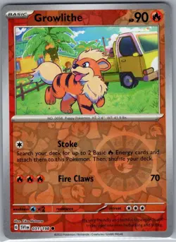 Growlithe 031/198 Reverse Holo Scarlet & Violet Base Set - Pokemon Card - NM - Image 1