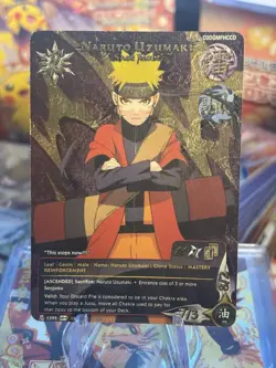 Naruto CCG Naruto Uzumaki Sage Mode Super Rare Foil Card #73/1395 Bandai - Image 1