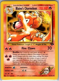 Blaine's Charmeleon 31/132 Non Holo Gym Challenge - Pokemon Card - NM - Image 1