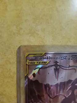 FULL ART Espeon & Deoxys GX ULTRA RARE Tag Team SM240 Holo Foil Promo Pokemon LP - Image 3