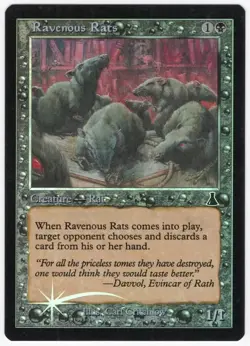 Ravenous Rats 1999 Urza's Destiny FOIL Black Common Creature MTG - Image 1