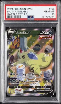 PSA 10 TYRANITAR V 155/163 | Battle Styles Alt Art Pokemon Card - Image 1