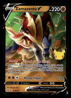 Zacian V 016/025 & Zamazenta V 018/025 Ultra Rare Celebrations Pokemon Card - Image 2