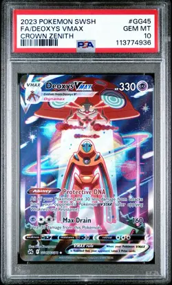 Pokemon 2023 SWSH Crown Zenith Galarian Gallery Deoxys VMAX FA Holo PSA 10 - Image 1