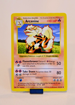 Pokemon TCG Arcanine Base Set 23/102 Regular Shadowless Uncommon - Image 1