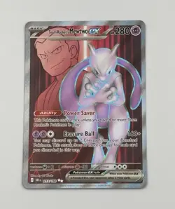 ***CLEAN**Pokemon Team Rocket's Mewtwo ex 213/182 Destined Rivals Full Art Holo - Image 1