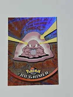 #88 Grimer Topps TV Animation Pokemon Blue Logo LP/NM HOLO - Image 1