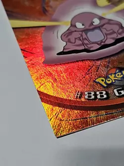 #88 Grimer Topps TV Animation Pokemon Blue Logo LP/NM HOLO - Image 3