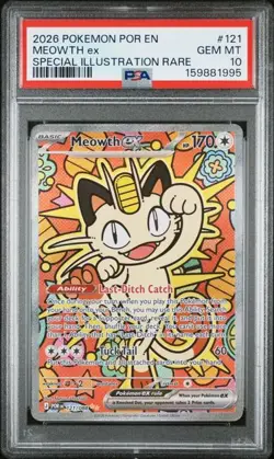 Pokemon Meowth Perfect Order Special Illustration Rare #121 PSA 10 Gem Mint - Image 1