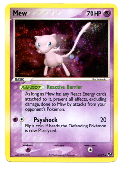 Swirl Pokemon Mew 004/017 POP Series 4 Holo Rare 2006 Basic 70 Light Play LP - Image 1