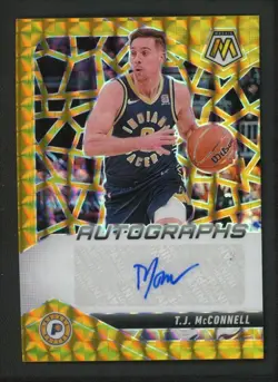 2024-25 T J MCCONNELL 04/10 AUTO PANINI MOSAIC GEOMETRIC GOLD AUTOGRAPHS - Image 1