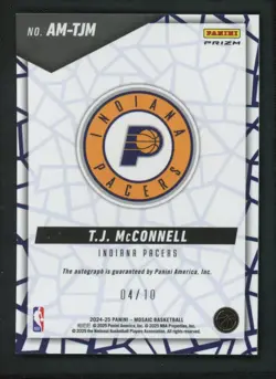 2024-25 T J MCCONNELL 04/10 AUTO PANINI MOSAIC GEOMETRIC GOLD AUTOGRAPHS - Image 2