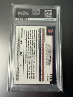 2025 Topps Chrome Kristian Campbell #RA-KC Rookie Auto Blue Refractor /150 PSA 8 - Image 2