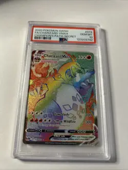PSA 10 GEM MINT - Pokemon Charizard VMAX 074/073 Secret Rare 2020 Champions Path - Image 1