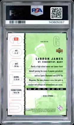 LeBron James 2003-04 (RC) Upper Deck UD Top Prospects #55 PSA 10 GEM MINT 🔥🔥 - Image 2