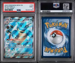 2023 Pokemon TCG Blastoise ex Ultra Rare Holo 184/165 SV 151 PSA 9 - Image 3