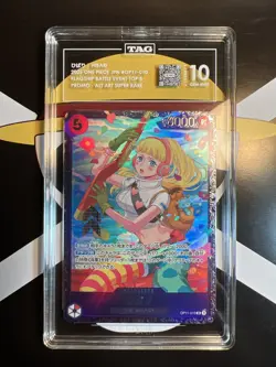 TAG 10 GEM MINT Hibari OP11-010 SR Flagship Battle Prize Top 8 One Piece Card - Image 2