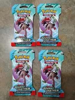 Pokemon TCG: Scarlet Violet Journey Together Sleeved Booster 4 Pack Bundle - Image 1