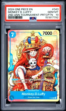 2024 ONE PIECE PROMOS #043 MONKEY D. LUFFY PSA 10 - Image 1