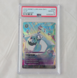 PSA 10 Disney Lorcana Olaf - Happy Passenger Enchanted Foil 209/204 2024 - Image 1