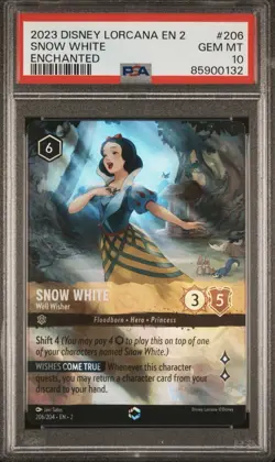 2023 DISNEY LORCANA EN 2-RISE OF THE FLOODBORN ENCHANTED SNOW WHITE PSA 10 - Image 1