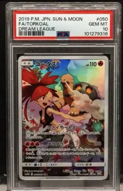 2019 Pokemon Japanese Torkoal Character Rare Dream League 050/049 PSA 10 - Image 1