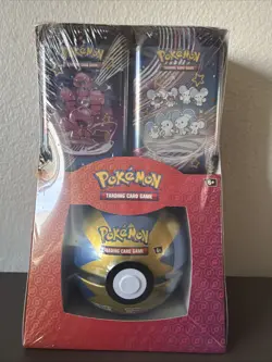 Paldean Fates 2x Mini Tins + Pokeball Box Pokemon TCG Factory Sealed New - Image 1