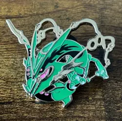 Mega Rayquaza Collector's Pin 2015 Metal Enamel Pin Roaring Skies Pokemon TCG - Image 1