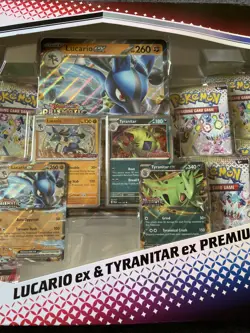 Pokemon TCG- Prismatic Evolutions Lucario EX and Tyranitar EX Premium Collection - Image 2