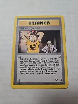 Blaine's Quiz #3 Gym Challenge Unlimited 112/132 Pokemon TCG - Image 1