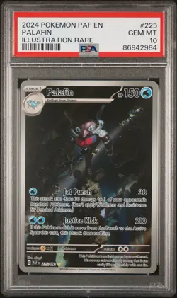 Pokemon Palafin 225/091 PSA 10 Gem Mint Paldean Fates Illustration Rare Full Art - Image 1