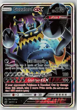 Guzzlord GX 63/111 Holo GX Rare Crimson Invasion Pokemon HP - Image 1