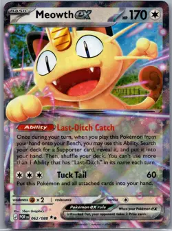 Meowth ex 062/088 Double Rare Perfect Order Pokemon Near Mint - Image 1