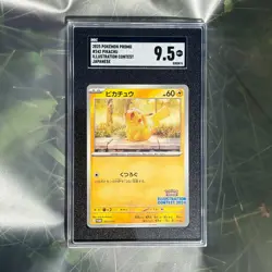 2025 Pokemon Promo Pikachu 242/SV-P 2024 Illustration Contest Stamp Japanese 9.5 - Image 2
