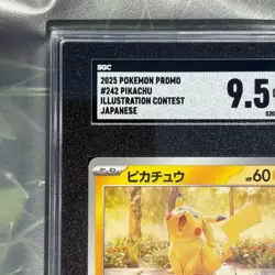 2025 Pokemon Promo Pikachu 242/SV-P 2024 Illustration Contest Stamp Japanese 9.5 - Image 4